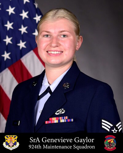 Reserve Citizen Airman Senior Airman Genevieve Gaylor, 924th Maintenance Squadron, was awarded the 944th Fighter Wing Airman of the Year for 2021.