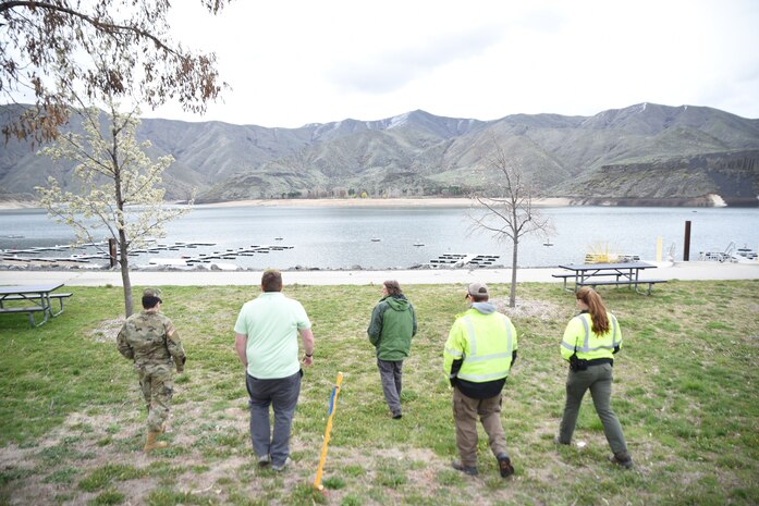 US Army Corps of Engineers examining Spring Shores Marina.