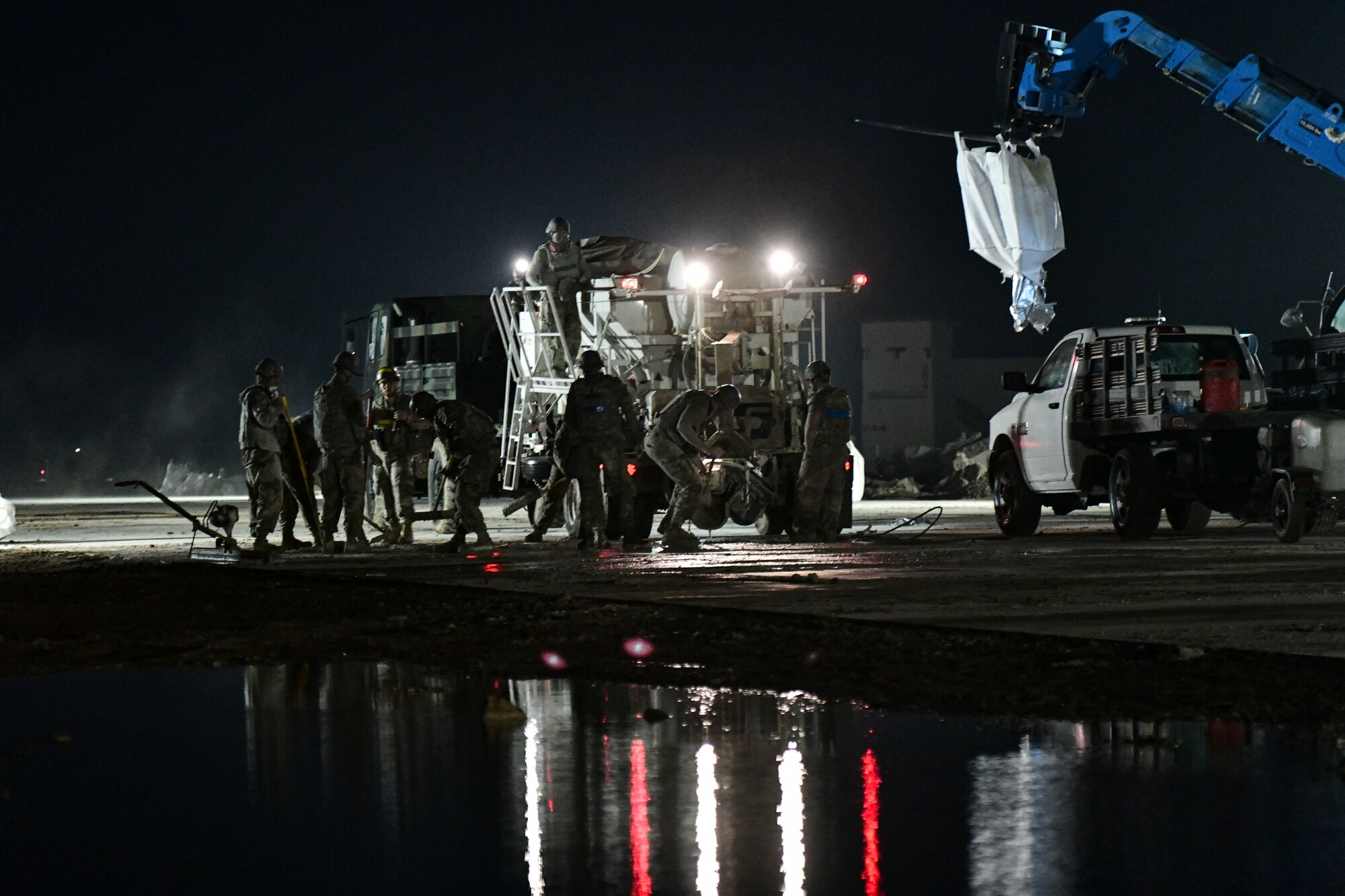 Airmen execute rapid airfield repair.