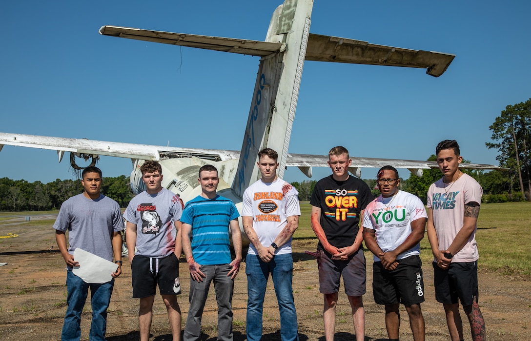 Marines from Marine Corps Logistics Base Albany participated in a joint disaster exercise that tested the response of area first responders in a real-world mass casualty training event at the Southwest Georgia Regional Airport, April 27. 

The airliner used in the exercise was an older abandoned aircraft cleaned and prepared by the Albany Young Marines.