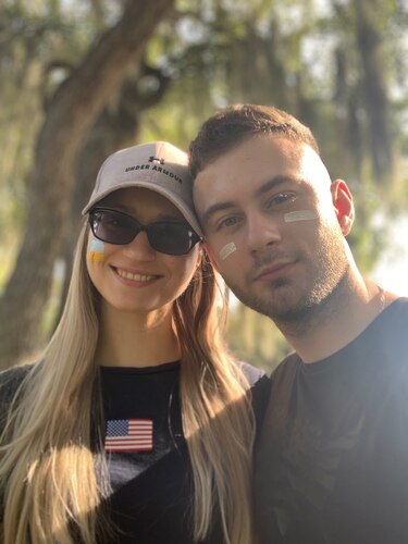 Lena and Davyd Bielykh are both from Ukraine; they married June 28, 2019. Now an airman first class, Davyd says his dream growing up was always to serve in the U.S. military. Contributed photo