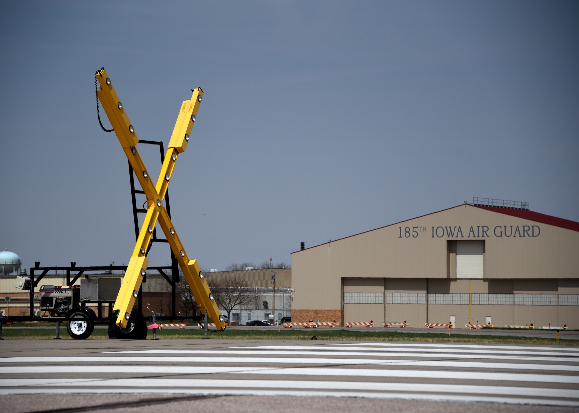 The flight line sits empty as construction begins on runway 13-31 at the Sioux Gateway Airport in Sioux City, Iowa April 26, 2022.