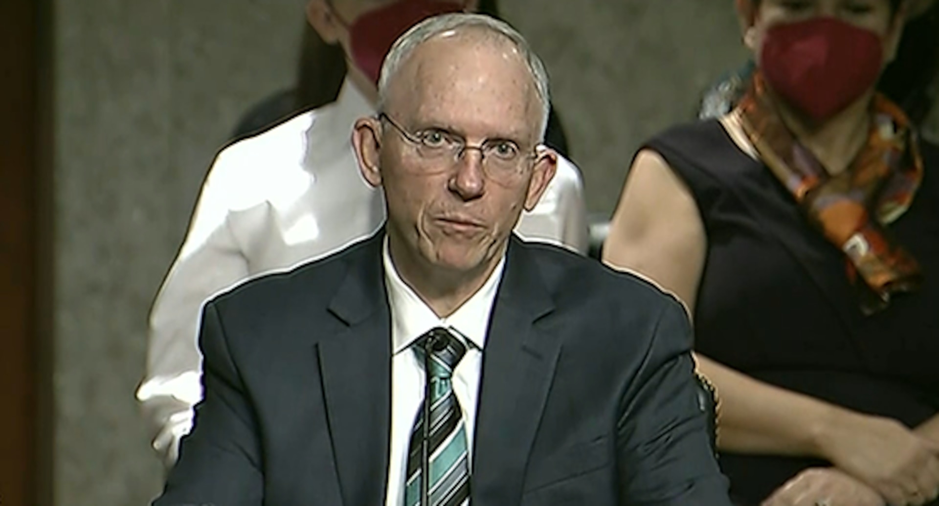 Screen capture of Nickolas Guertin giving testimony from https://www.dvidshub.net/video/818197/senate-armed-services-committee-holds-hearing-nominations