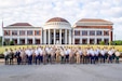 Senior enlisted advisors from the U.S., Colombian, Brazilian and Mexican militaries stand in front of the National Infantry museums during the . PISAJ is a semi-annual military to military engagement with the Colombian military and their sergeants major academy focused on building upon senior leader competencies and instilling the necessity of joint operations in a complex world. (U.S. Army photo by Jose M. Saez)