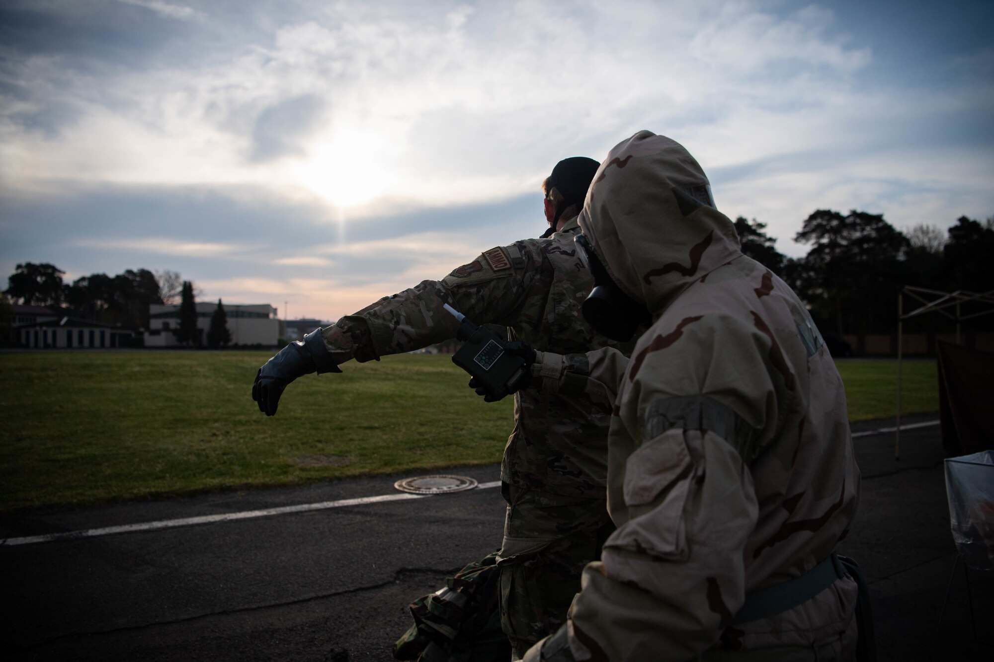 Airman checks another airman