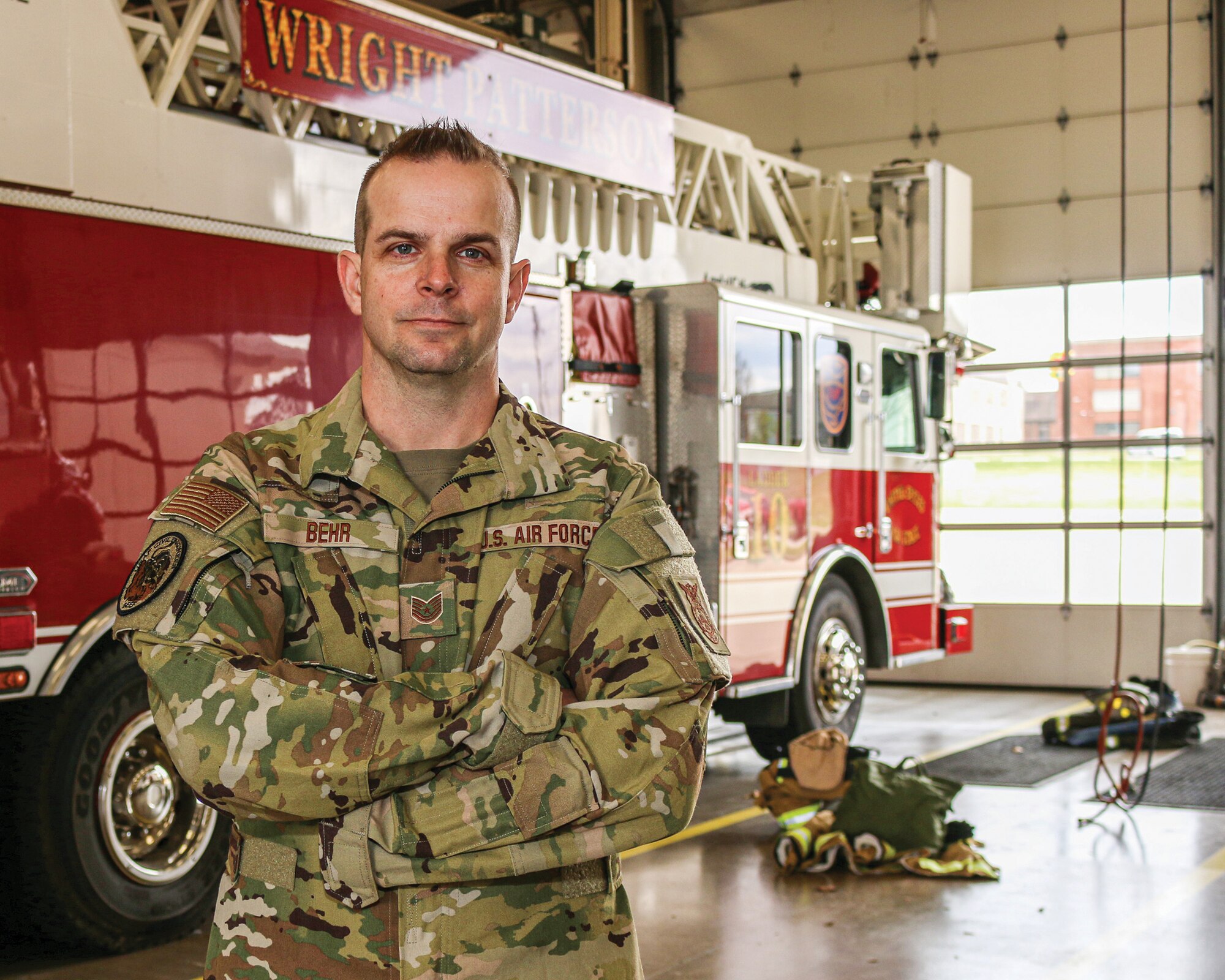 Tech. Sgt. Nicholas Behr, 445th Civil Engineer Squadron station captain, is the 445th Airlift Wing May Spotlight Performer.