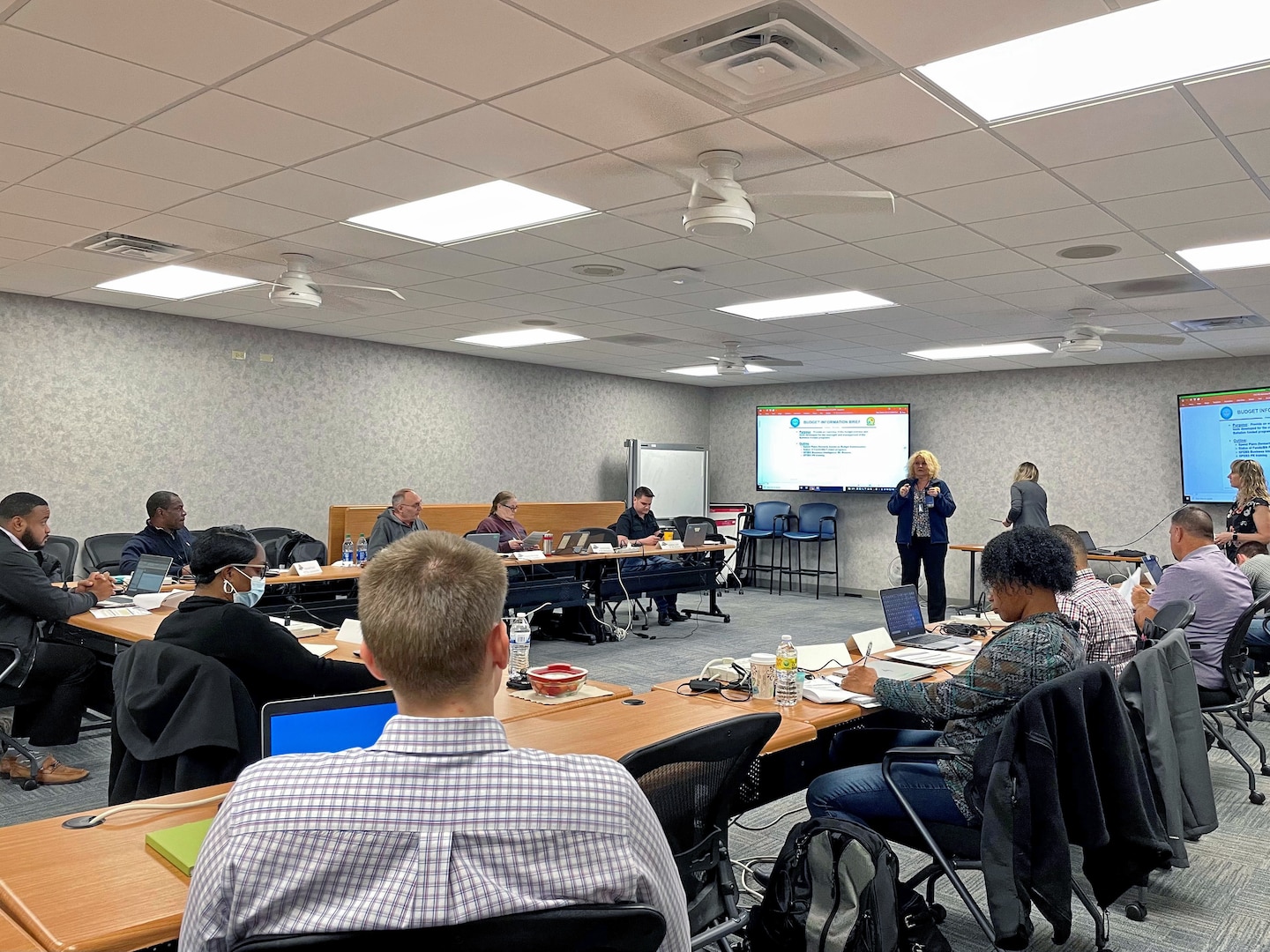 Jill Anderson, field support branch chief, J-8, leads a class during the Program Support Specialist (PSS) Workshop at USMEPCOM.