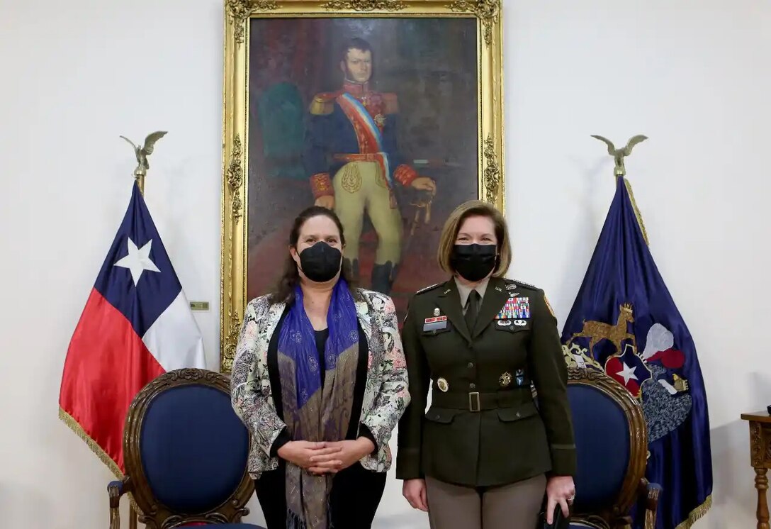 The commander of U.S. Southern Command, Army Gen. Laura Richardson, meets with Chilean Minister of Defense Maya Fernández Allende to discuss security cooperation.