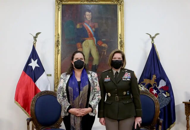 The commander of U.S. Southern Command, Army Gen. Laura Richardson, meets with Chilean Minister of Defense Maya Fernández Allende to discuss security cooperation.