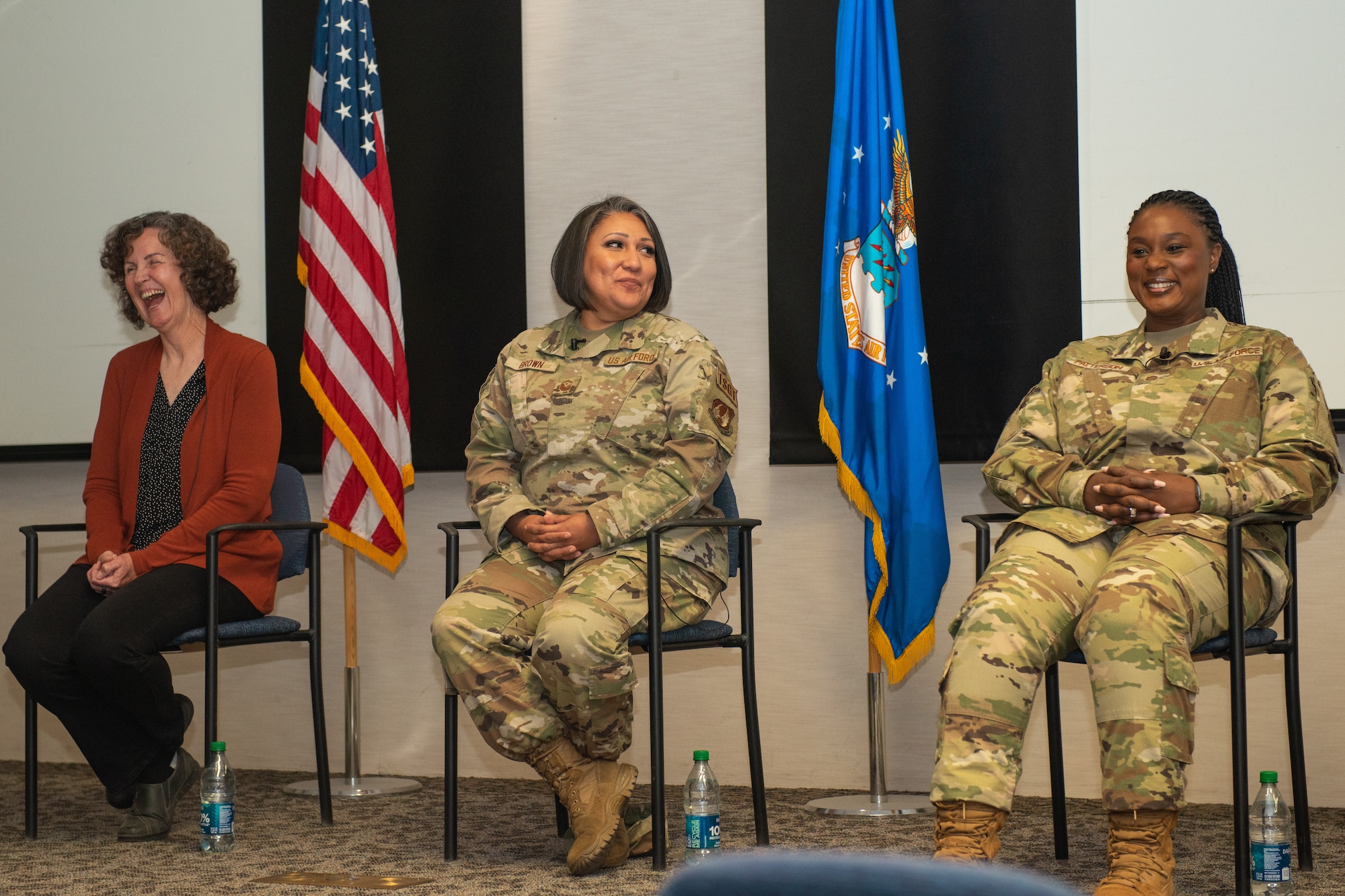 Top women in their respective career fields participated at the Women in Leadership Panel on Edwards Air Force Base, Calif., March 31. (Air Force photo by Madeline Guadarrama)