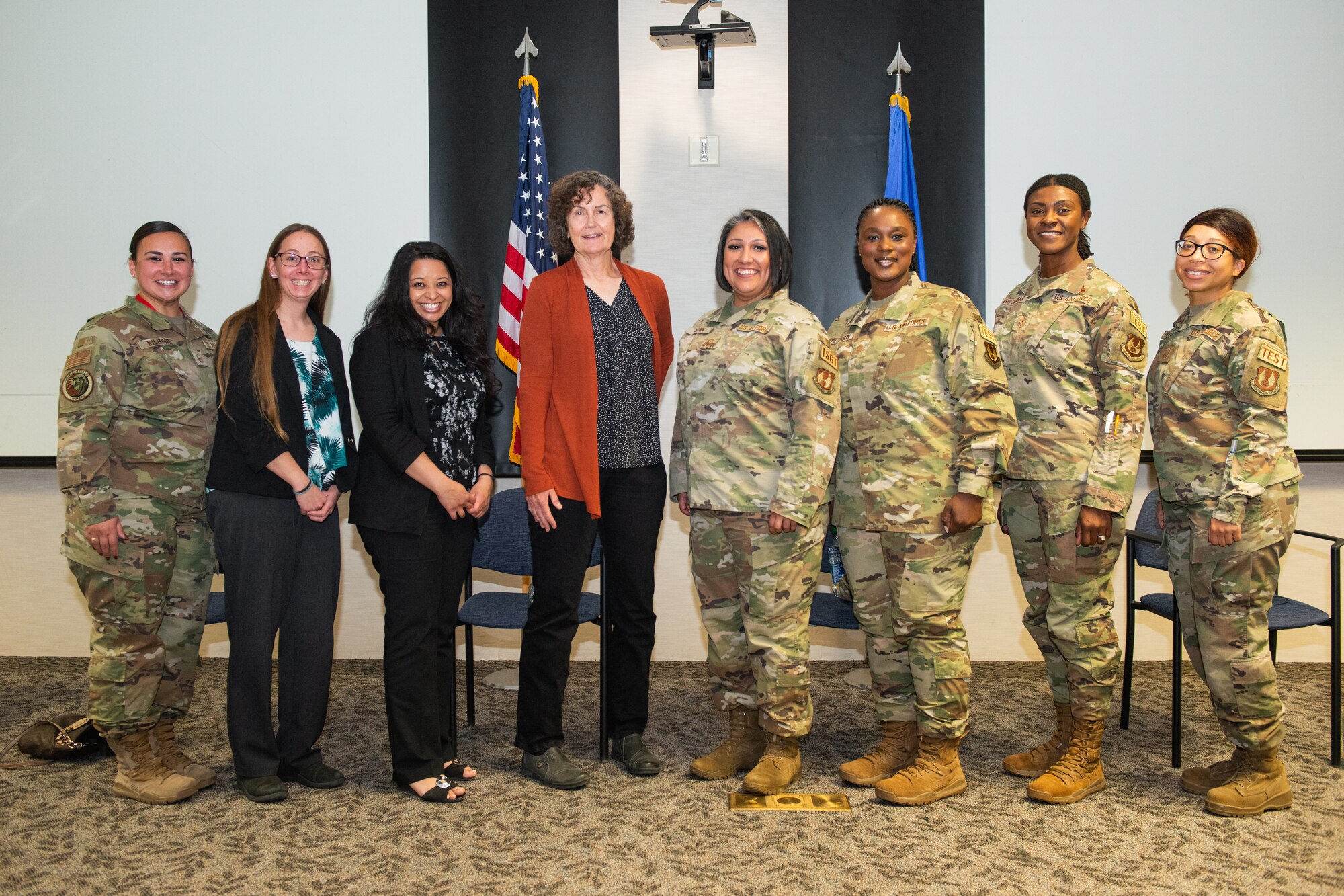 Top women in their respective career fields participated at the Women in Leadership Panel on Edwards Air Force Base, Calif., March 31. (Air Force photo by Madeline Guadarrama)