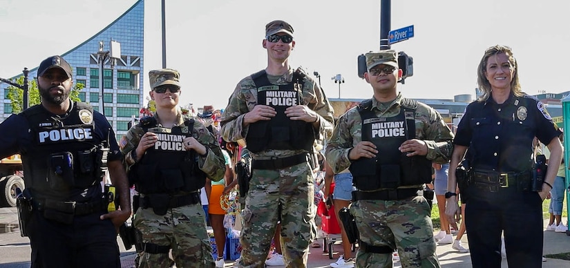 Several units from three Kentucky National Guard Brigades and the 123rd Air Lift Wing supported local agencies in a variety of ways during the 50th Anniversary of Thunder over Louisville Air Show, on April 24, 2022, on Louisville’s Great Lawn.