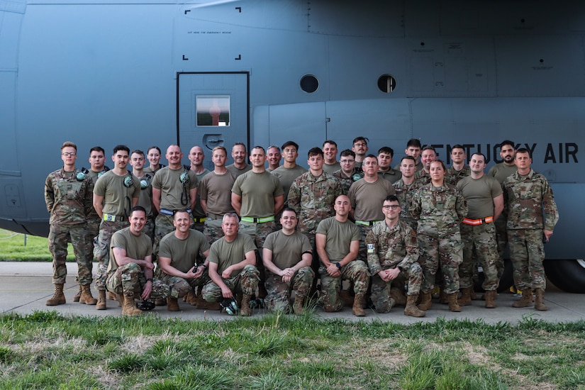 Several units from three Kentucky National Guard Brigades and the 123rd Air Lift Wing supported local agencies in a variety of ways during the 50th Anniversary of Thunder over Louisville Air Show, on April 24, 2022, on Louisville’s Great Lawn.