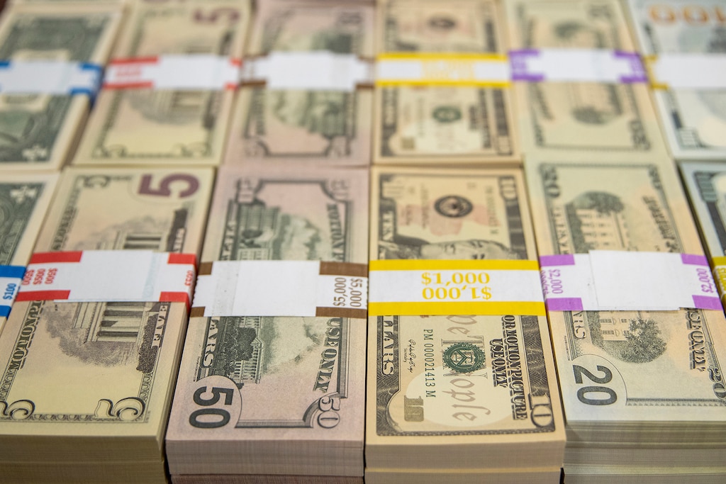 More than $1 million in training currency sits in the U.S. Army Financial Management Command’s Operational Support Team’s storage room at the Maj. Gen. Emmett J. Bean Federal Center in Indianapolis April 8, 2022. The OST recently acquire the new training money at a fraction of its training value to train and evaluate Army finance and comptroller units around the globe. (U.S. Army photo by Mark R. W. Orders-Woempner)