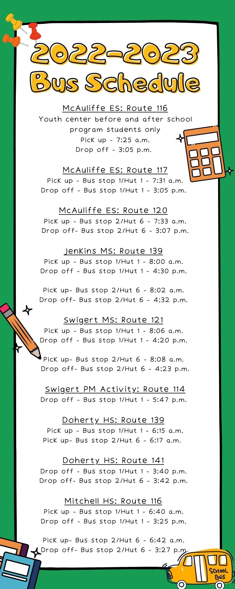 Graphic of District 11 new bus routes