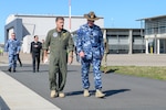 U.S. Navy Adm. John C. Aquilino, commander of U.S. Indo-Pacific Command, visits with Royal Australian Air Force Air Commodore David Paddison, commander of Combat Support Group during a visit to the B-2 Spirit Bomber Task Force at Royal Australian Air Force Force Base Amberley, Australia, July 30. The bomber aircraft deployed as part of a rotational BTF, supporting the Enhanced Air Cooperation Initiative under the Force Posture Agreement between the United States and Australia. The BTF will conduct joint training and missions alongside Allies and partners in support of a free and open Indo-Pacific.