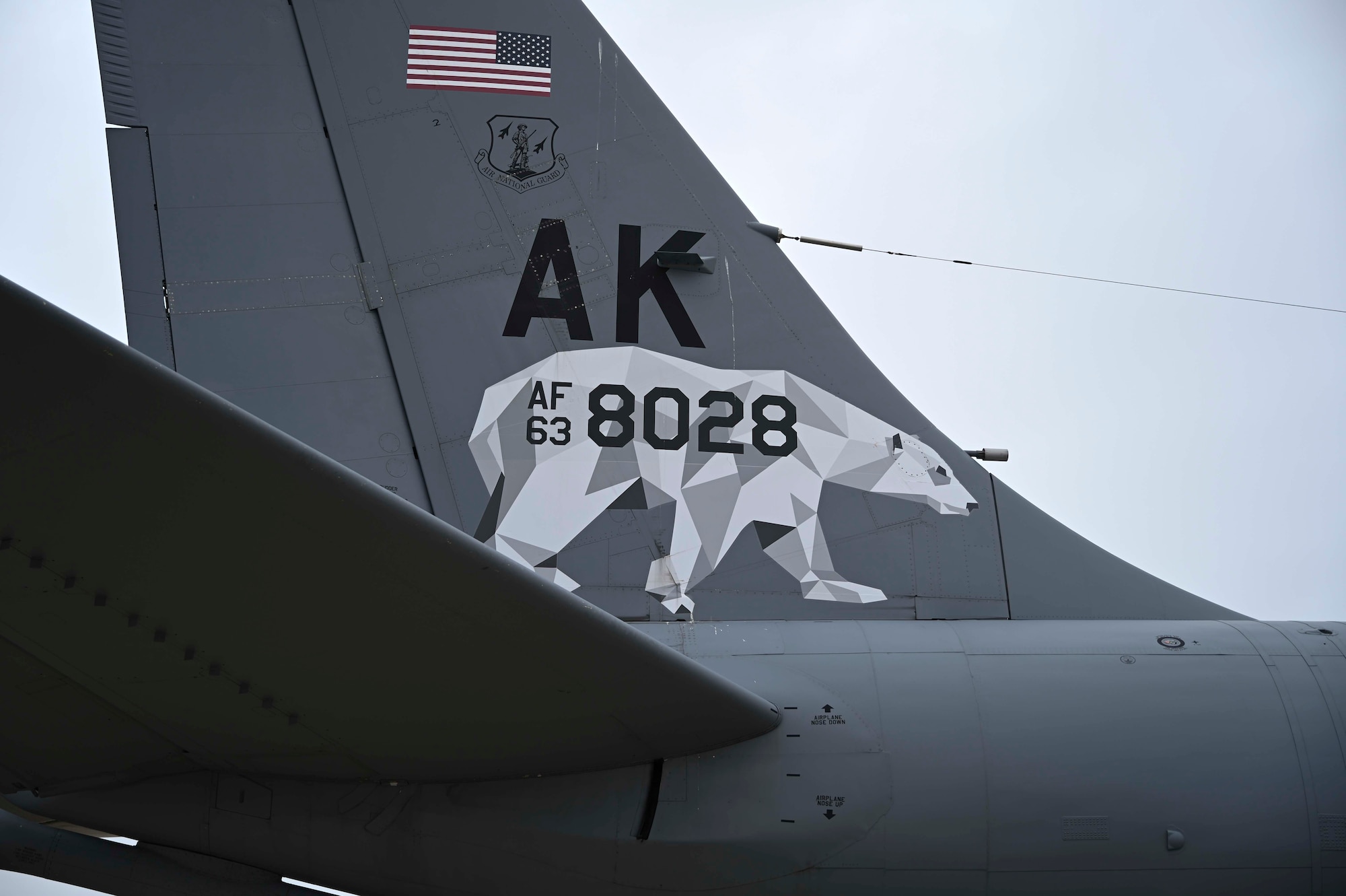 A U.S. Air Force KC-135 Stratotanker aircraft receives fuel on the flightline at Royal Air Force Mildenhall, England, Aug. 1, 2022. The pantograph is a stationary refueling system that connects directly to any U.S. military aircrafts or external tanks for efficient refueling. (U.S. Air Force photo by Airman 1st Class Viviam Chiu).