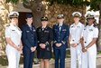 Women from the U.S. Navy, Army National Guard and Air Force attend a graduation ceremony at the Lebanese Army Military Academy in Fayadiyeh, Lebanon, Aug. 1, to support the first group of women who graduated from the academy and into the field of combat arms.