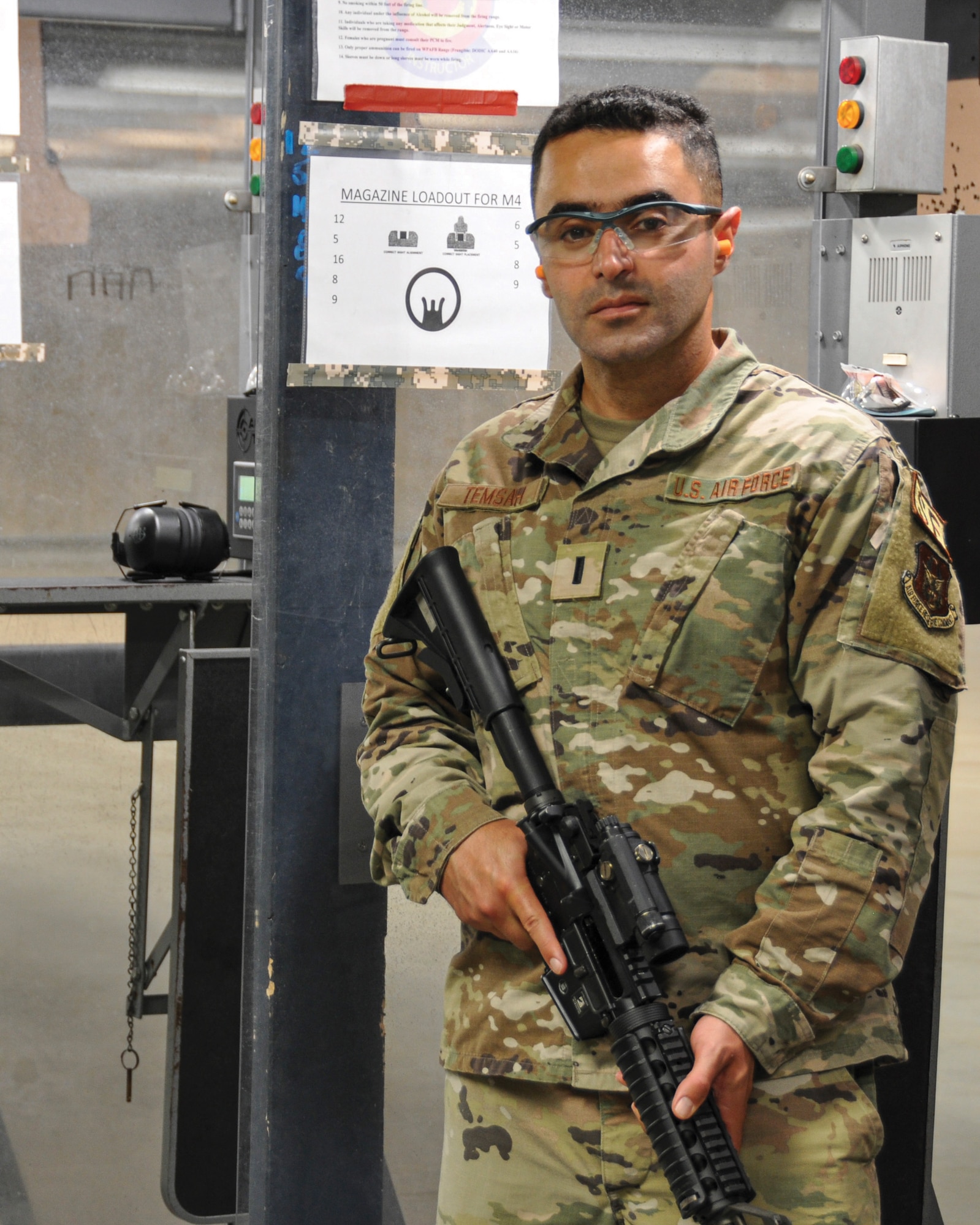 First Lt. Bilal Temsah, 445th Security Forces Squadron training and combat arms officer in charge, is the 445th Airlift Wing August 2022 Spotlight Performer.