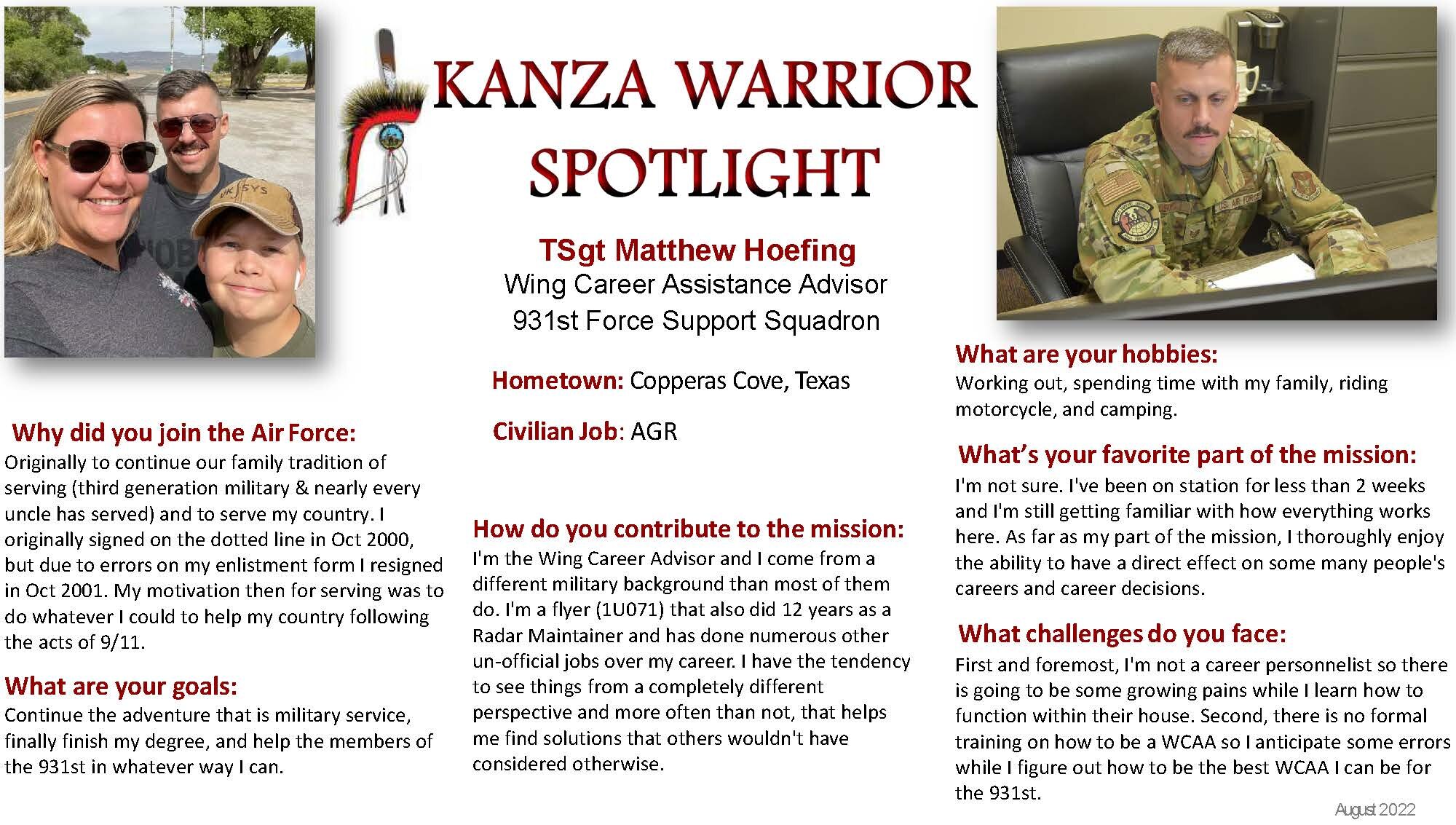 KANZA Warrior Spotlight August 2022