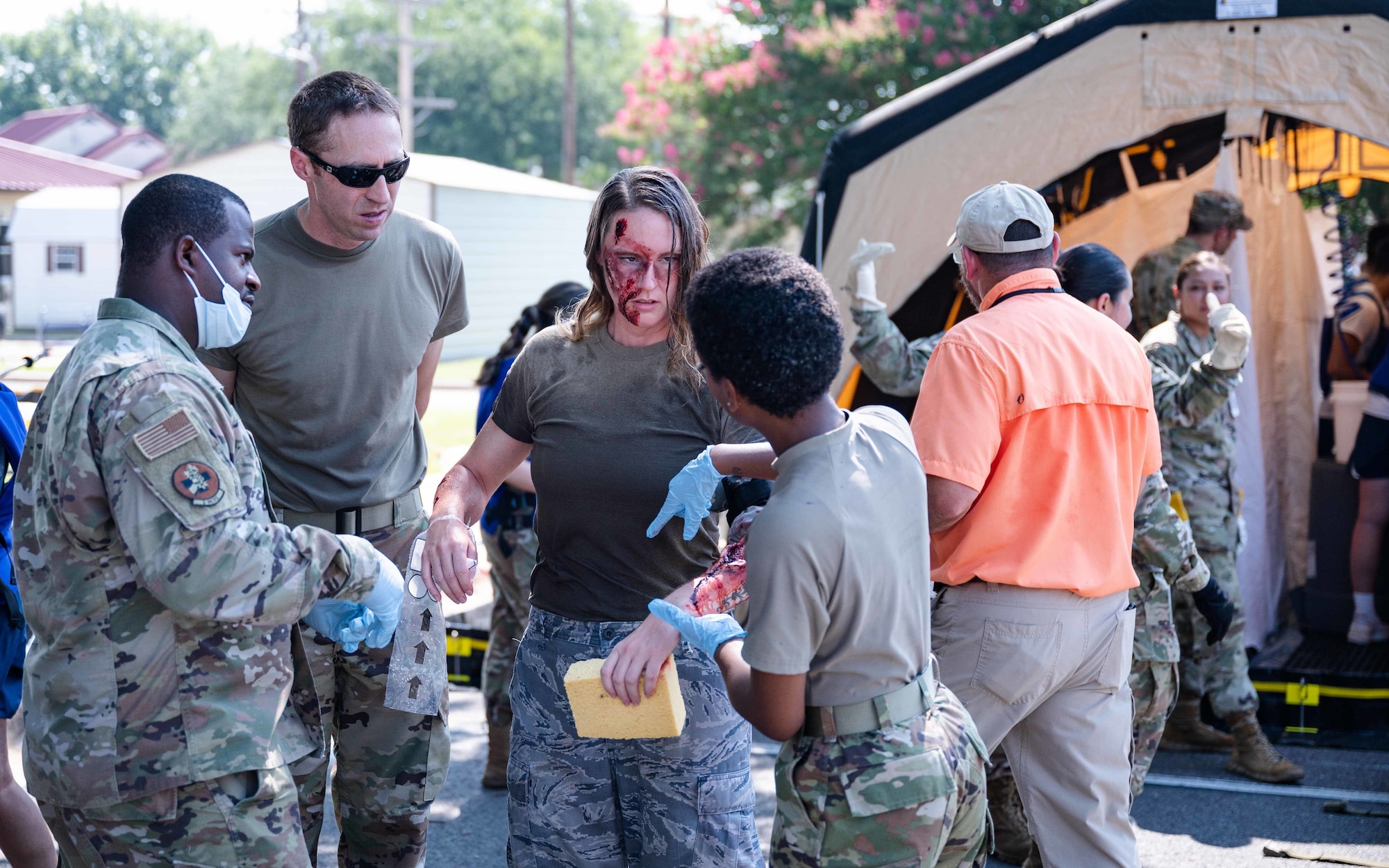 The exercise scenario involved victims of chemical attacks, and the medical team was evaluated on how they handled the situation