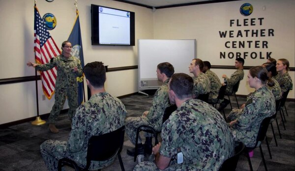 Captain Acosta speaks to Midshipmen