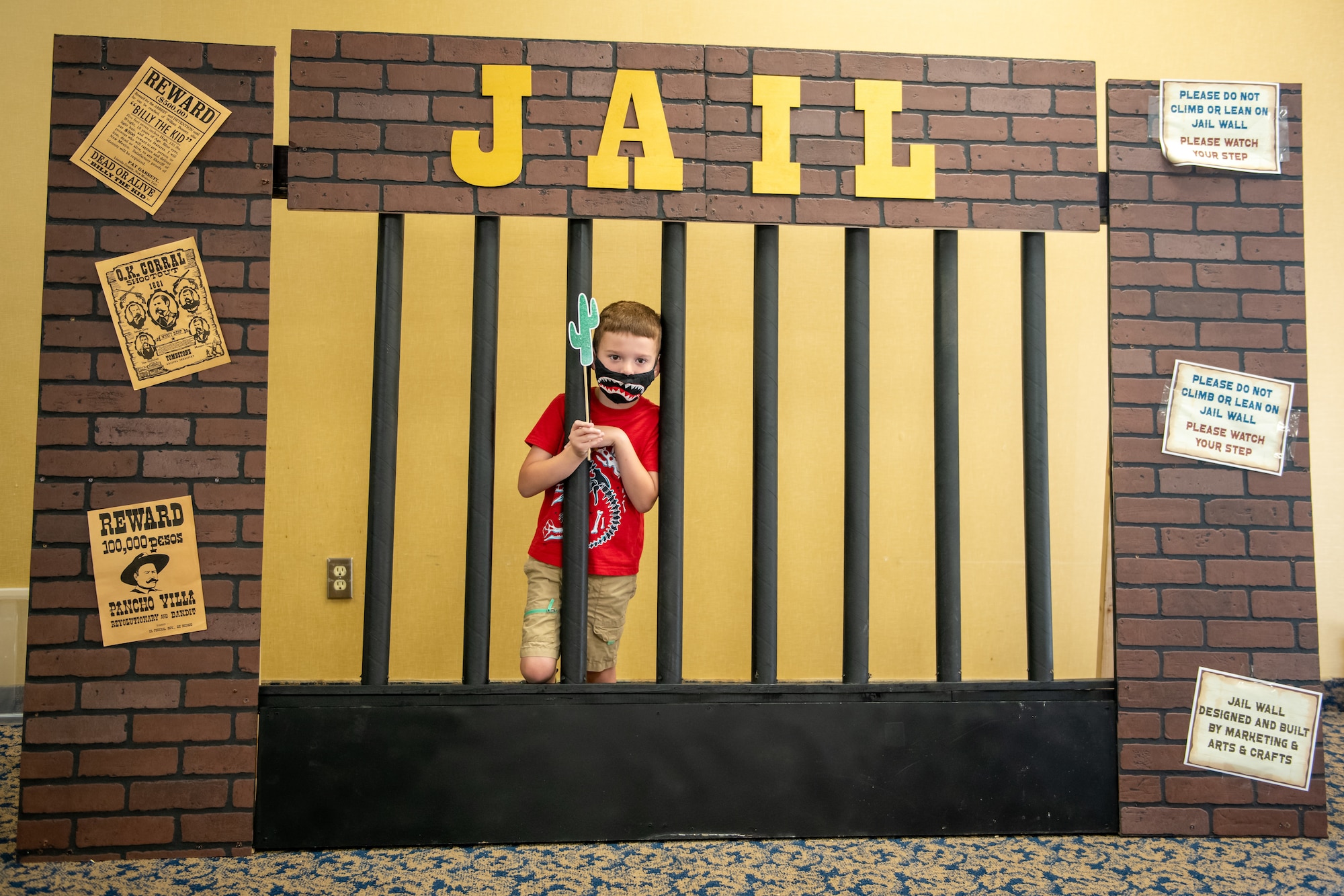 A child poses for a photo at the “Back 2 School Roundup” held at Ellsworth Air Force Base, S.D.,
July 30, 2022.