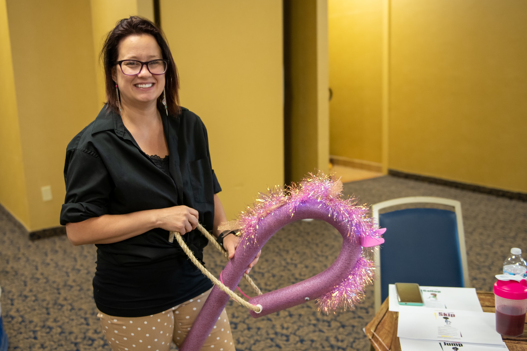 Mrs. Monika Fosberg, the 28 th Bomb Wing Staff Agency key spouse poses for a photo during the
“Back 2 School Roundup” at Ellsworth Air Force Base, S.D., July 30, 2022.