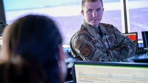 Continuing on our series "No Line Between Us", we show how civilians and active duty work shoulder-to-shoulder for the mission in Air Traffic Control on Edwards AFB.