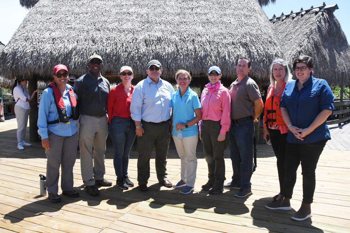 The Miccosukee Tribe hosted a luncheon roundtable discussion at the Miccosukee Indian School in celebration of increased funding for restoration efforts with Mitch Landrieu, White House Sr. Advisor and Infrastructure Implementation Coordinator, Jaime A. Pinkham, The Assistant Secretary of the Army (Civil Works), U.S. Rep. Debbie Wasserman Schultz (FL-23), the U.S. Army Corps of Engineers, along with state, local leaders and key Everglades nonprofit partners for a round table discussion inside the Everglades in Miami-Dade County, Florida, on July 21, 2022. (USACE photo by Mark Rankin)
