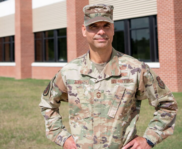 Chief Zubia poses outside command building.