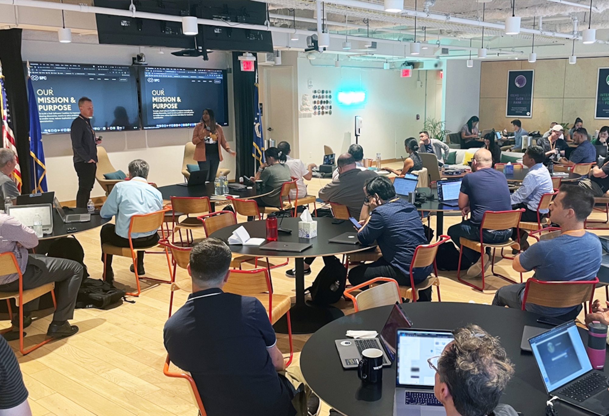 During July 2022, Kessel Run hosted a coalition of software factories and innovative partners from throughout the United States Department of Defense software ecosystem at Kessel Run’s Boston office. Kessel Run is part of the AFLCMC Digital Directorate. Courtesy photo.