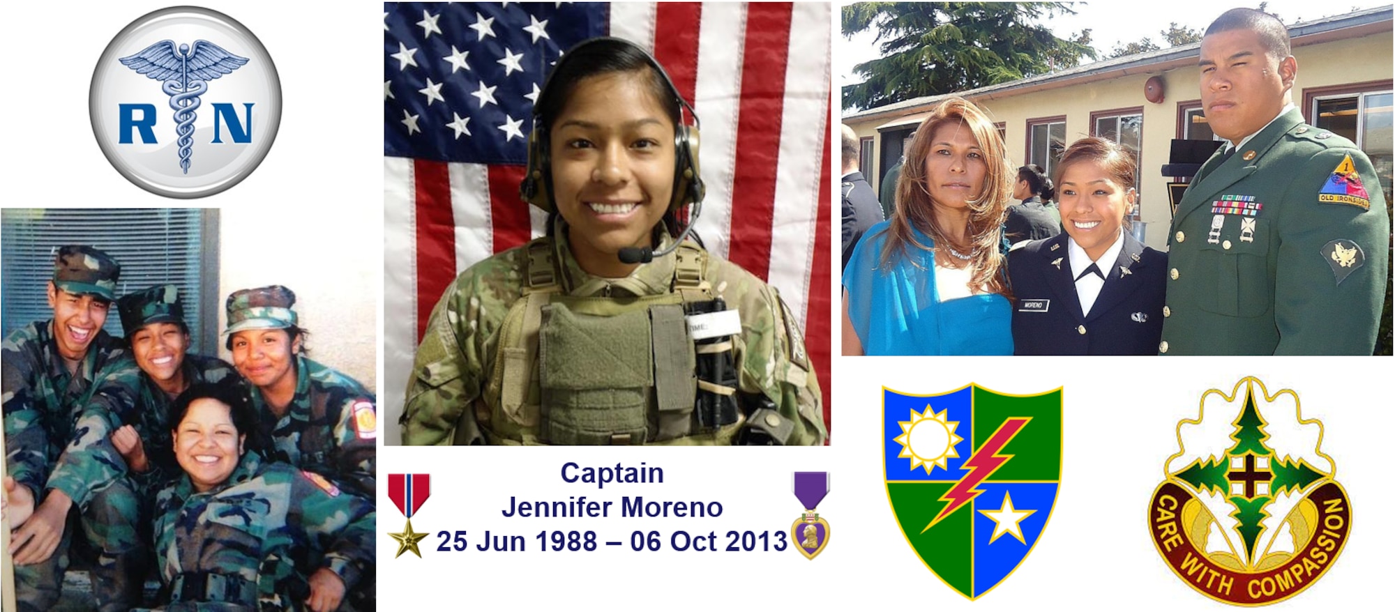 Photo collage of U.S Army Capt. Jennifer Moreno. (Courtesy Graphic)