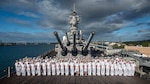 PEARL HARBOR, Hawaii (July 21, 2022) –U.S. Navy reserve Sailors pose for a group photo during Rim of the Pacific (RIMPAC) 2022, July 21. Twenty-six nations, 38 ships, three submarines, more than 170 aircraft and 25,000 personnel are participating in RIMPAC from June 29 to Aug. 4 in and around the Hawaiian Islands and Southern California. The world's largest international maritime exercise, RIMPAC provides a unique training opportunity while fostering and sustaining cooperative relationships among participants critical to ensuring the safety of sea lanes and security on the world's oceans. RIMPAC 2022 is the 28th exercise in the series that began in 1971. (U.S. Navy video by Mass Communications Specialist 3rd Class Dylan Lavin)