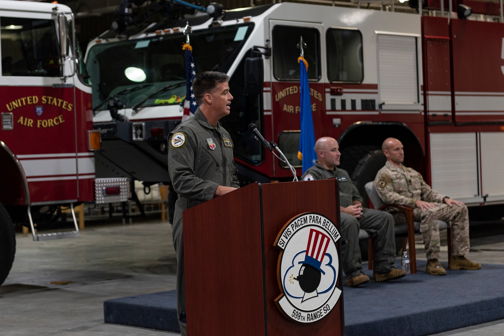 Photo of an Airman making remarks