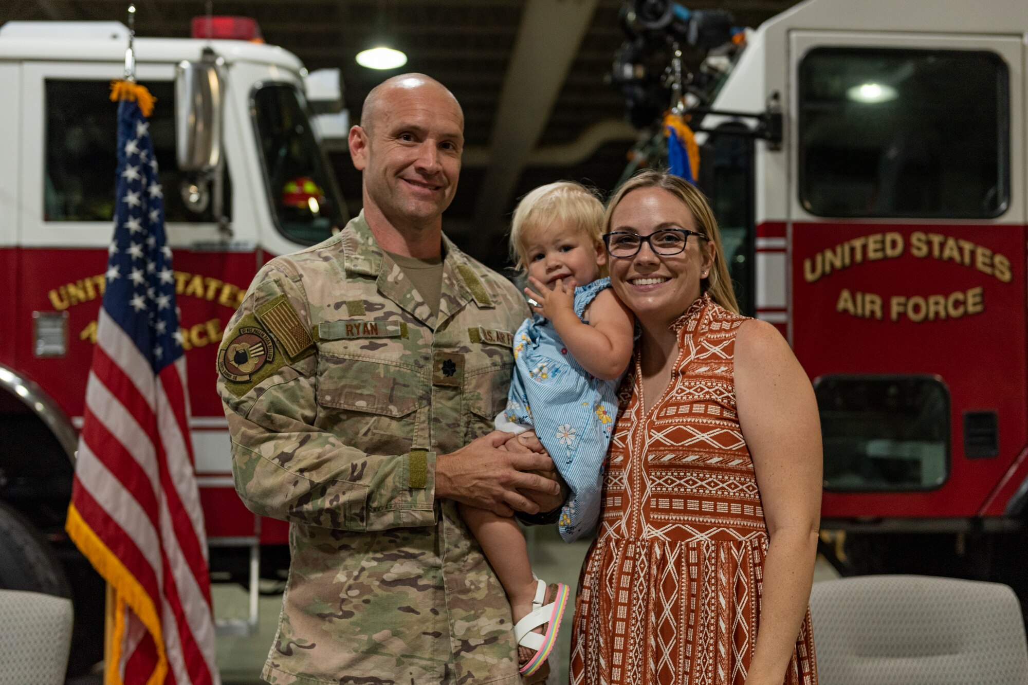 Photo of an Airman and his family