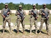 Cabo Verde's "Team Delta" participated in the NHNG Combat Marksmanship Match from July 27 - 30, 2022, at Fort Devens, Mass. From left is 1st Sgt. Admir Monteiro, Cpl. Antonio Silva, and 1st Sgts. Aldemiro Dias and Hernani Lopes.