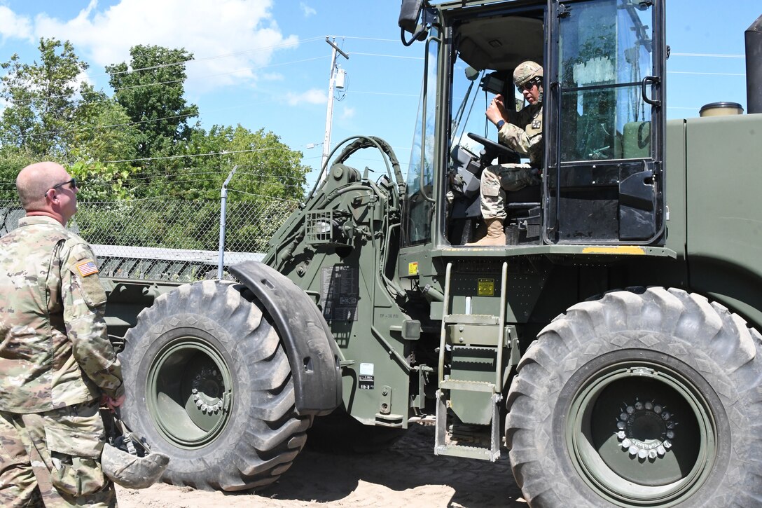 Army Reserve engineers building bridge, berms and trail during annual training at Fort Drum