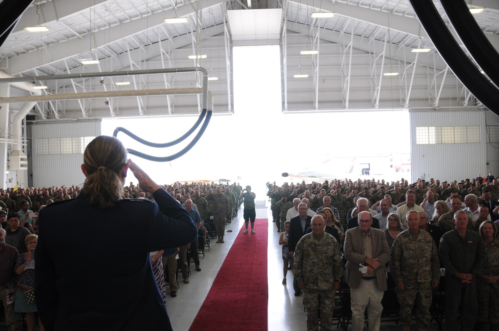 Col. Sonya L. Morrison renders her first salute as Commander