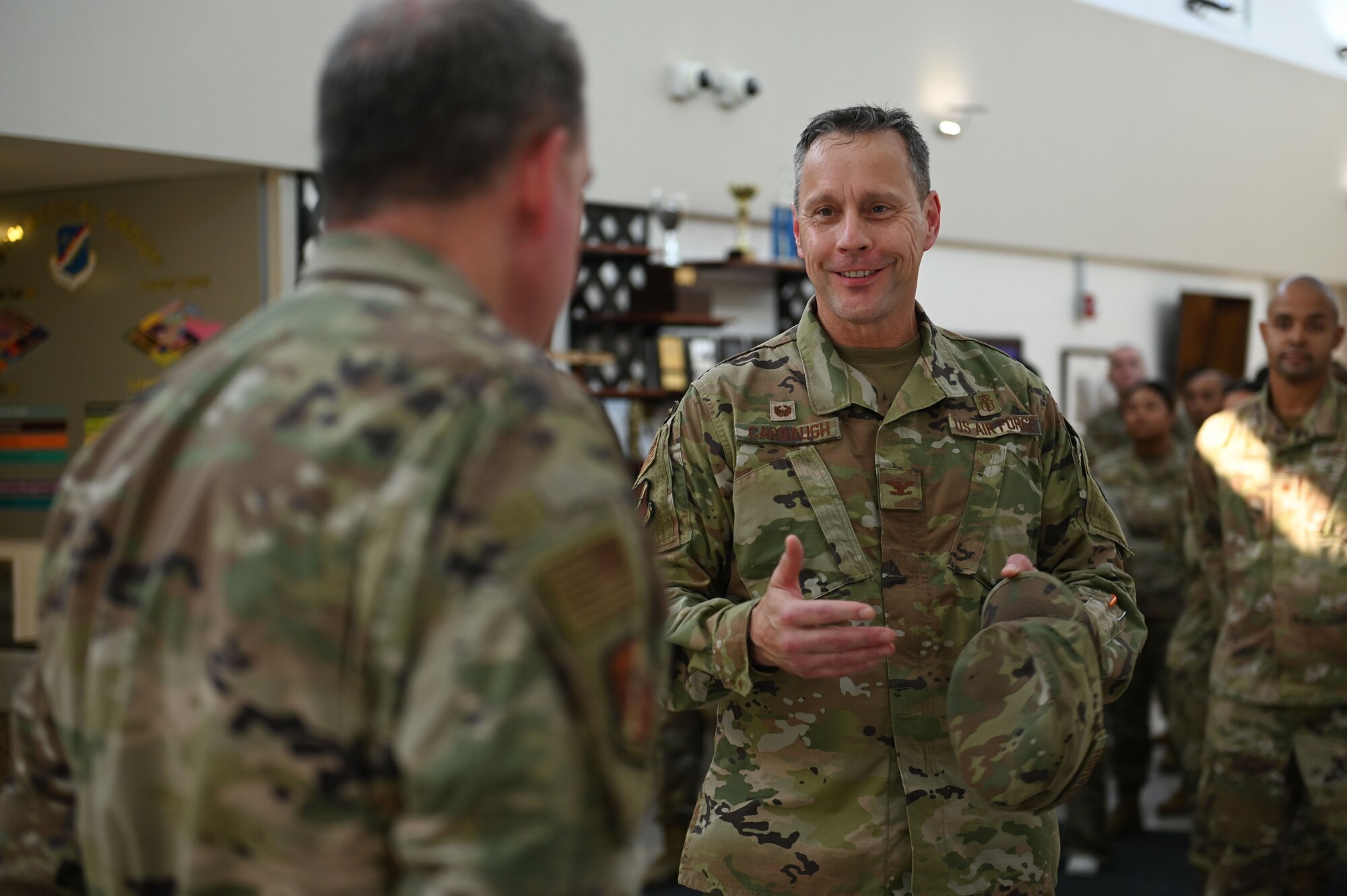 Col. Scott Carbaugh, right, 39th Medical Group commander, speaks with Gen. James B. Hecker, left, U.S. Air Forces in Europe and Air Forces Africa commander, during his visit to Incirlik Air Base, Turkey, Aug. 4, 2022. Hecker met with several Airmen and received briefings about the wing’s mission and capabilities while speaking with members about how their role supports the mission of USAFE-AFAFRICA. The wing takes deliberate actions to develop Airmen and their families; confronts global challenges in support of the National Defense Strategy to defend our country and our allies; and utilizes dedicated efforts to deliver peace to our nation and its allies by fostering stability and deterring aggression throughout Europe and Africa. (U.S. Air Force photo by Staff Sgt. Matthew Angulo)