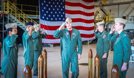 Officer saluted by other officers