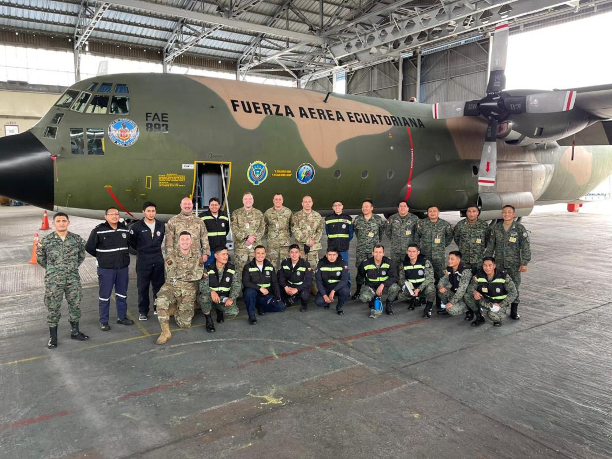 Three members of the Kentucky Air National Guard’s 123rd Maintenance Group visited Latacunga, Ecuador, May 3 to 8, 2021, to provide aircraft maintenance training to the Ecuadorian Air Force as part of the National Guard’s State Partnership Program. The team focused on hydraulics, electronics, avionics, propulsion, and structural and fuel-system maintenance. (Courtesy photo)