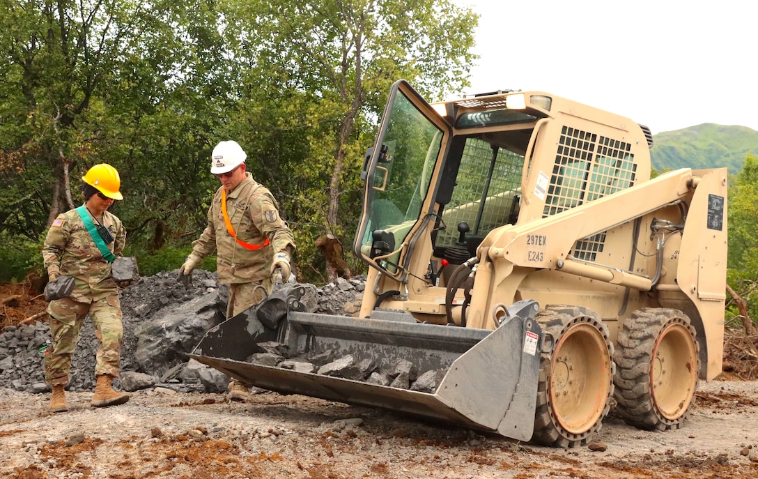 Army Reserve Soldiers build roads and community relations