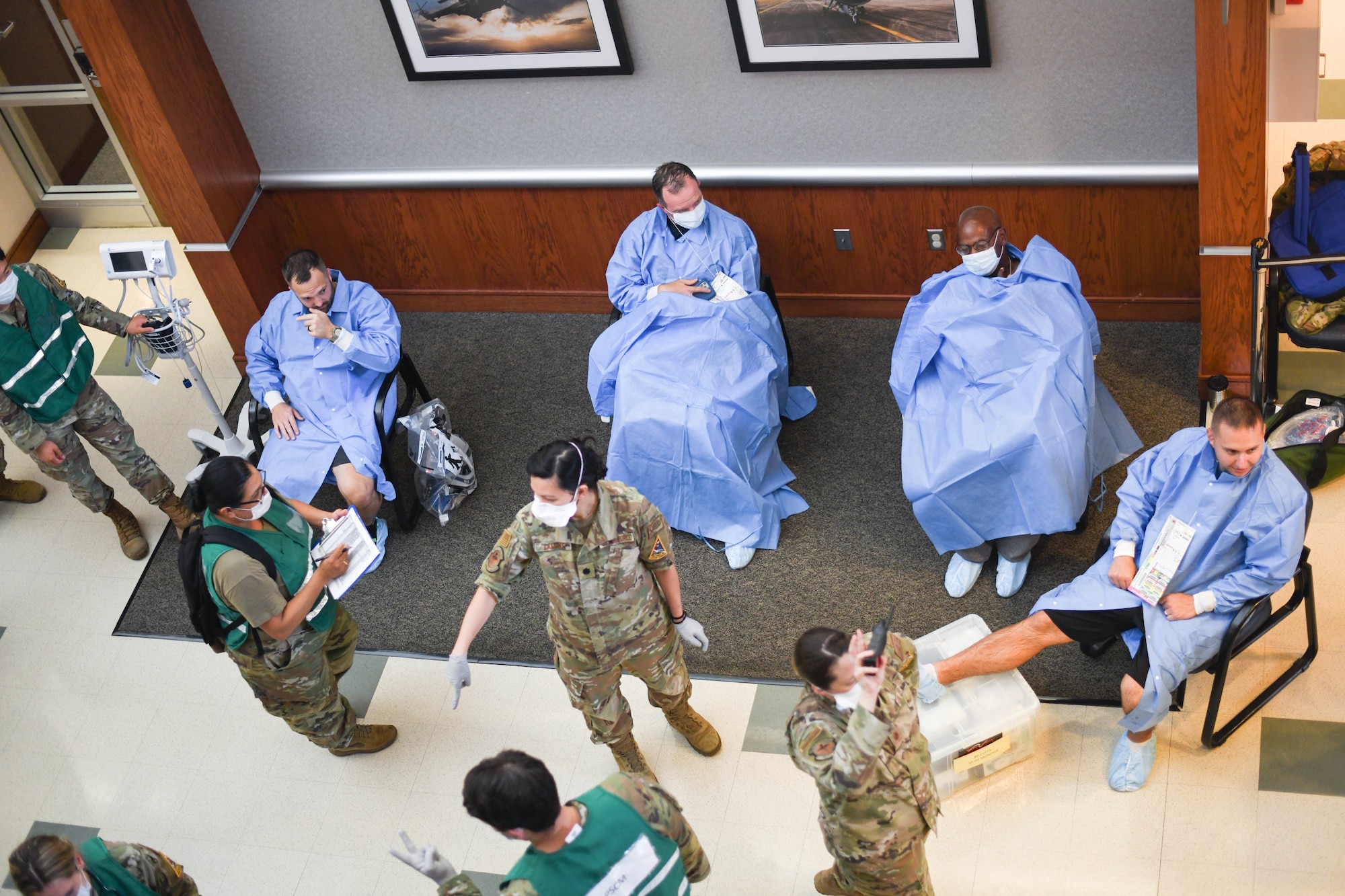 The 61st Medical Squadron bring patients into the clinic for further treatment and diagnostics.