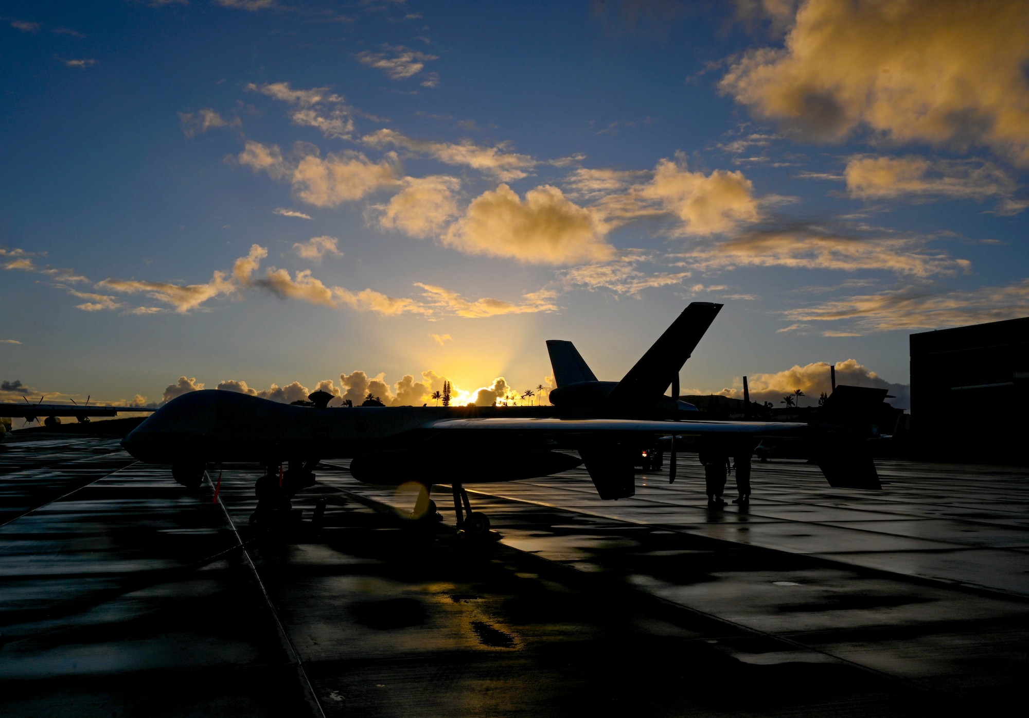 MARINE CORPS BASE HAWAII, Hawaii (July 25, 2022) An MQ-9 Reaper assigned to the 49th Wing at Holloman Air Force Base, N.M., sits on the taxi way prior to takeoff during Rim of the Pacific (RIMPAC) 2022, July 25.