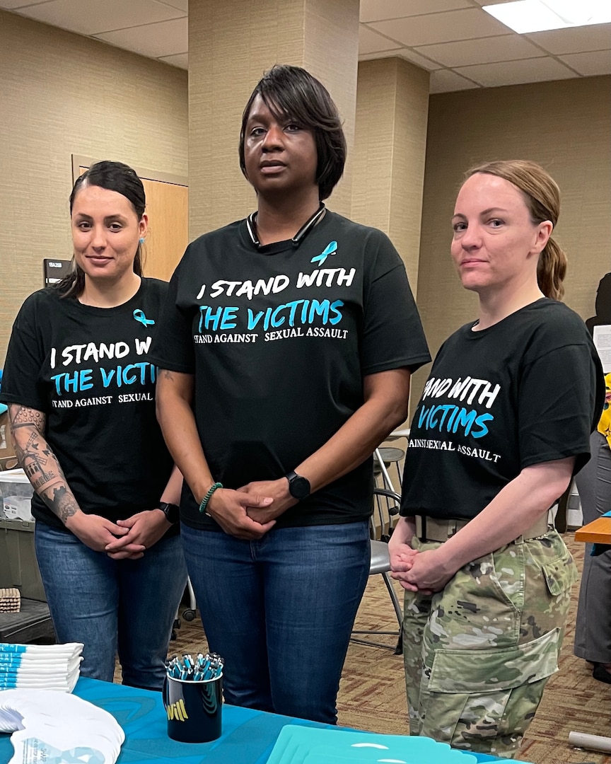 three women patient advocates who are a part of the sexual harassment/assault response and prevention program
