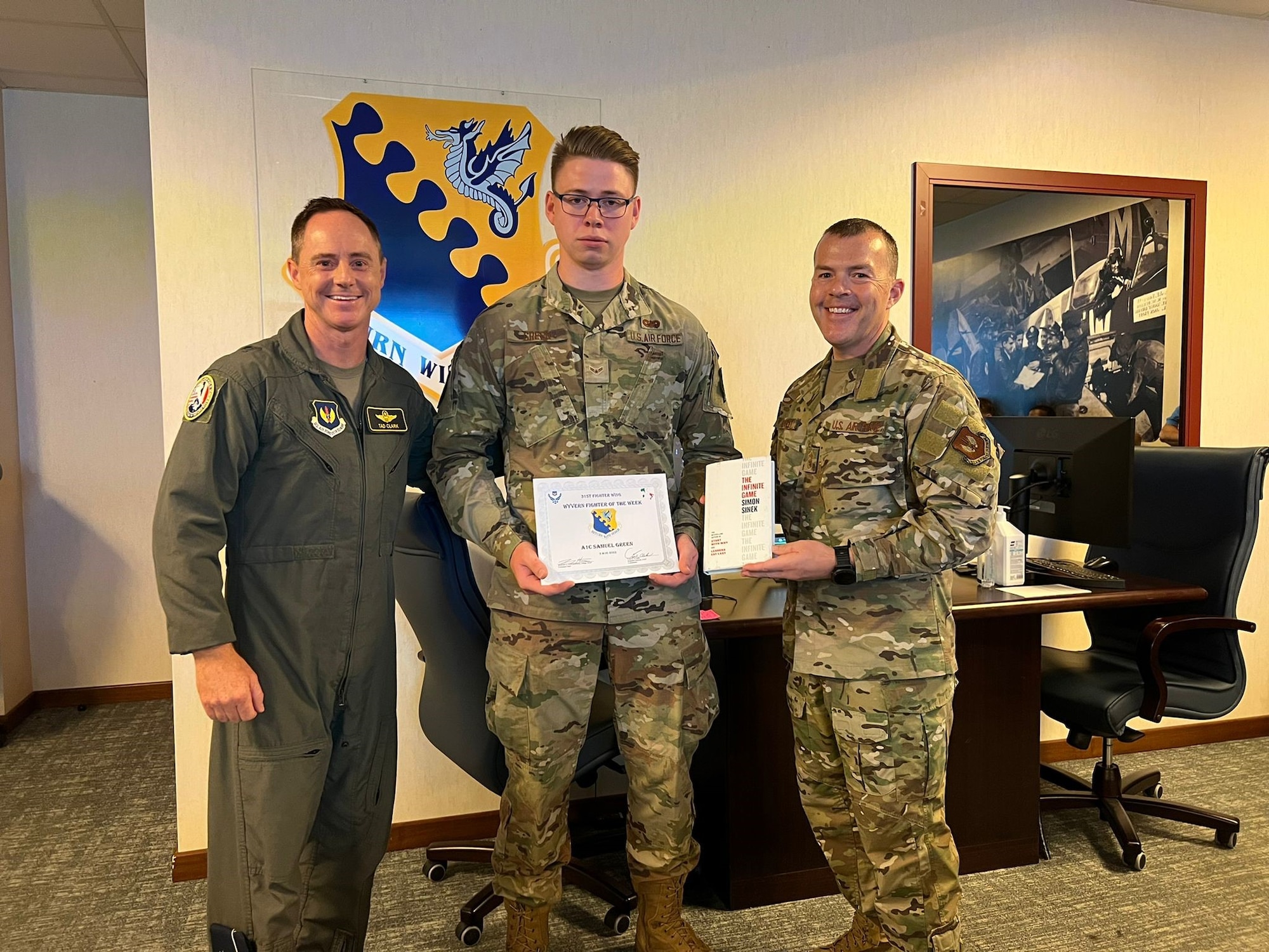 This week’s Wyvern Warrior of the Week is Airman 1st Class Samuel Green, 31st Civil Engineer Squadron electrical systems apprentice.
After a tornado rolled through the Aviano area, Green received an emergency standby call to Area F on July 26 at 2:30 a.m. He was one of the first on the scene to address the storm and tornado damage and swiftly responded to multiple substation faults across Area F. 
He also discovered a commercial power outage that caused 17 south side substations to be offline, which affected 41 buildings, including the Temporary Lodging Facilities and the dorms housing 685 U.S. Air Force Airmen and U.S. Army Soldiers. 
While troubleshooting, he identified and isolated six faulty high-voltage cables. With ingenuity and quick thinking, Green and his team developed a quick fix to provide temporary power to three dorms for 338 Airmen, giving them a place to sleep for the night until a repair could be made.
Thank you so much for your hard work A1C Green! Keep it up!