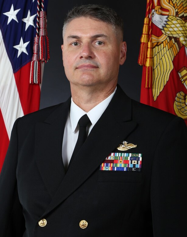 Official portrait of U.S. Navy Commander James M. Nogle, executive officer of 2nd Medical Battalion, 2nd Marine Logistics Group.