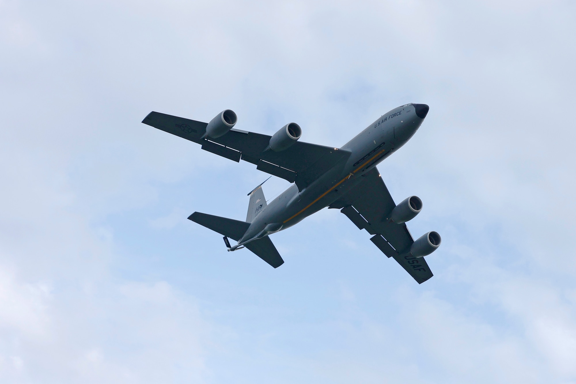 The Boeing KC-135R Stratotanker, serial number 60-0329, arrived at the National Museum of the U.S. Air Force on April 30, 2022.