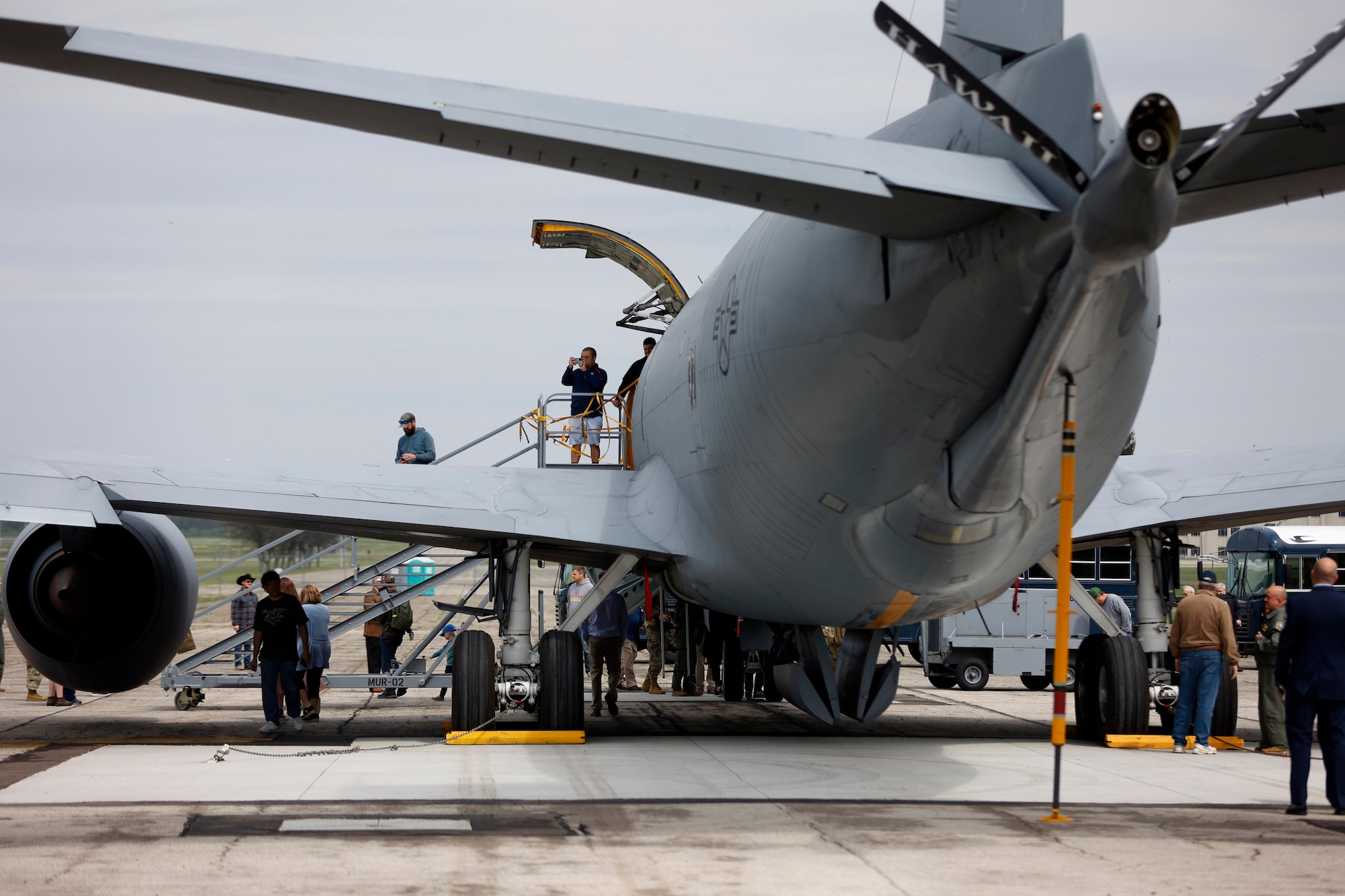 The Boeing KC-135R Stratotanker, serial number 60-0329, arrived at the National Museum of the U.S. Air Force on April 30, 2022.